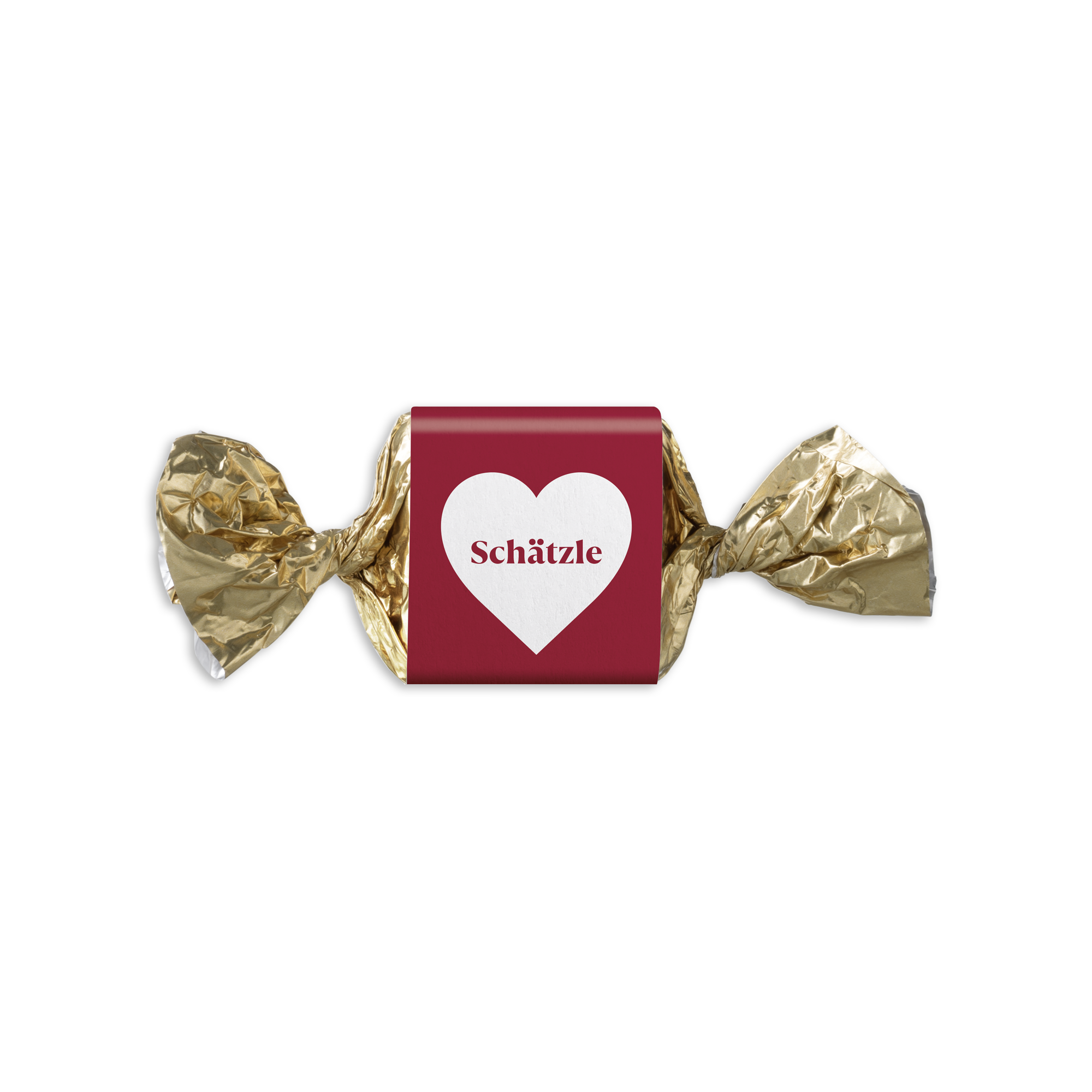 Bio Hochland Nougatle – Nuss-Nougatpraline mit Vollmilchschokolade. Motiv: Schätzle.